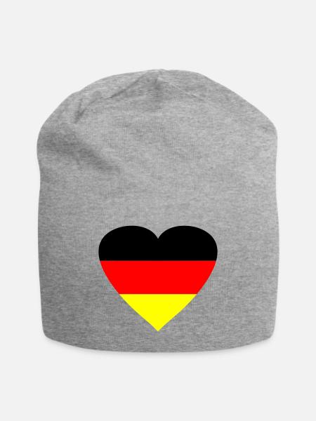 herz_deutschland2 - Jersey-Beanie - Grau meliert
