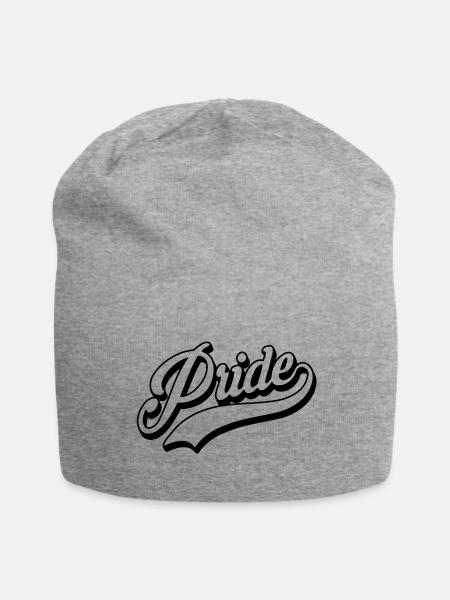 Pride-Skript ausblenden - Jersey-Beanie - Grau meliert