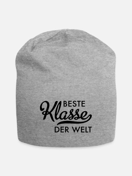 Beste Klasse der Welt - Jersey-Beanie - Grau meliert