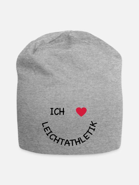 Ich liebe Leichtathletik - Jersey-Beanie - Grau meliert