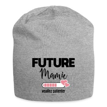Future mamie veuillez patienter - Bonnet en jersey - gris chiné - Devant