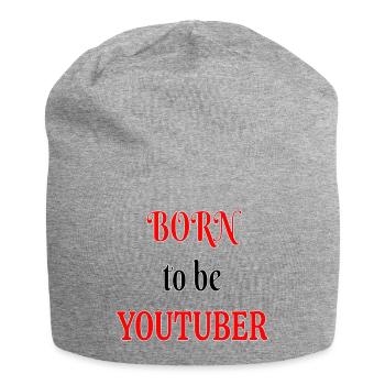 Geboren als Youtuber - Jersey-Beanie - Grau meliert - Vorne
