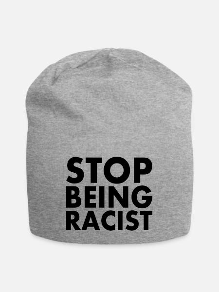 Stop being racist - Jersey-Beanie - Grau meliert