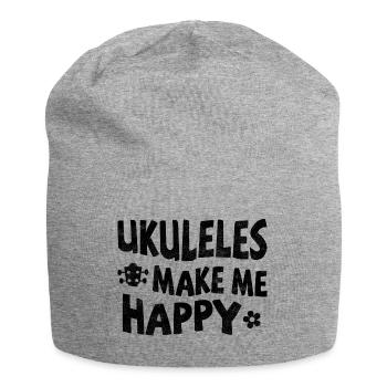 Ukuleles make me happy - Jersey-Beanie - Grau meliert - Vorne