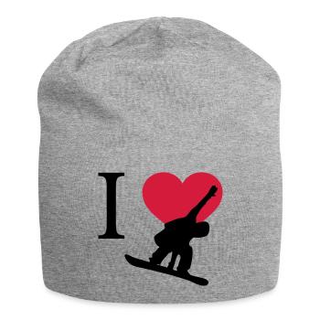 J'aime Snowboarding - Bonnet en jersey - gris chiné - Devant