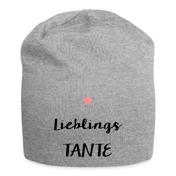 Lieblingstante Geburtstag Geschenk Stern - Jersey-Beanie - Grau meliert - Vorne