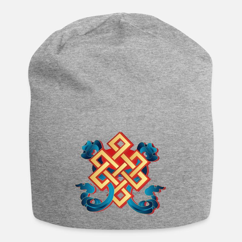 Buddhismus - Jersey-Beanie - Grau meliert