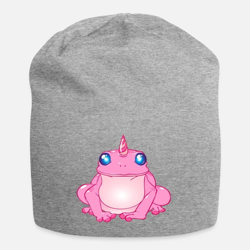 Frosch-Einhorn - Jersey-Beanie - Grau meliert