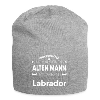 Labrador Geschenk - Jersey-Beanie - Grau meliert - Vorne