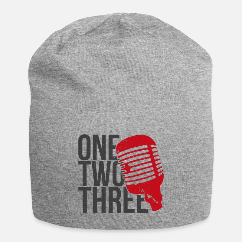 One Two Three Microphone (farbig) - Jersey-Beanie - Grau meliert