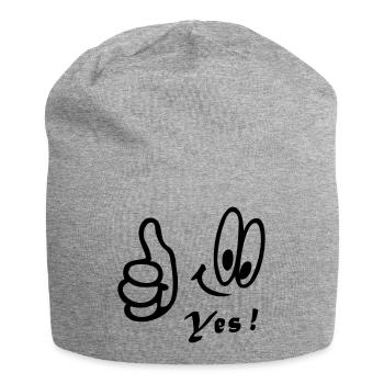 Number One , Yes, Comic - Jersey-Beanie - Grau meliert - Vorne