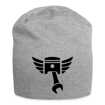 Emblème de clé de piston avec ailes - Bonnet en jersey - gris chiné - Devant