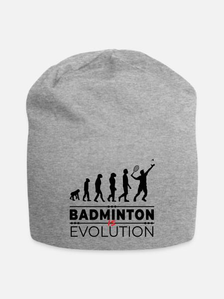 Badminton is evolution - Message Humor Parodie - Jersey-Beanie - Grau meliert
