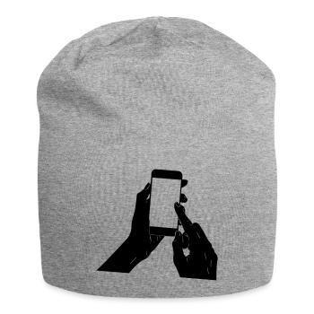 smartphone in your hands - Jersey Beanie - heather grey - Front