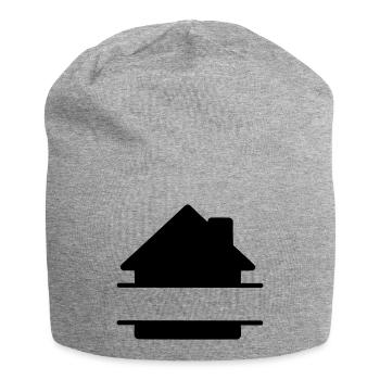 Hausschatten-Logo-Textbanner - Jersey-Beanie - Grau meliert - Vorne