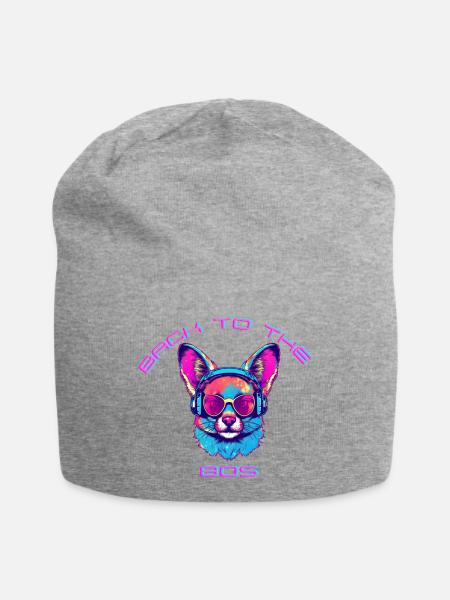 Neon Animal DJ T-Shirt Design - Jersey-Beanie - Grau meliert