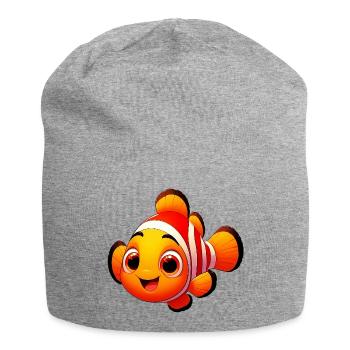 Poisson-clown - Bonnet en jersey - gris chiné - Devant