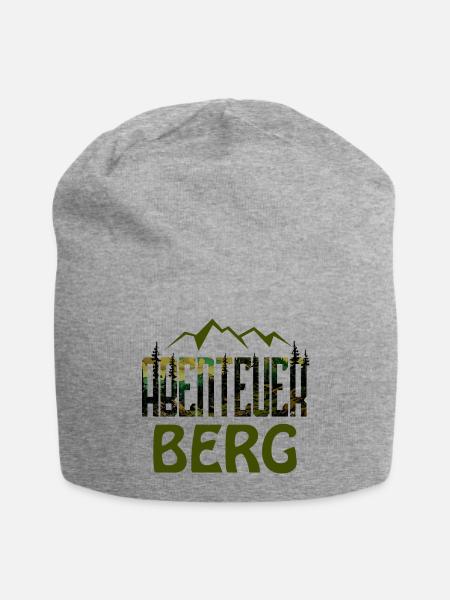 "Abenteuer Berg" - Wandern Wanderung Natur Alpen - Jersey-Beanie - Grau meliert