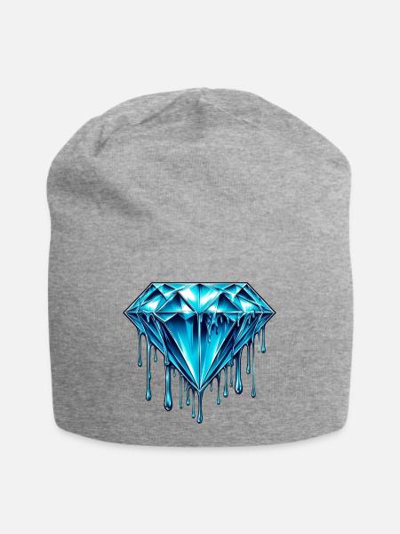 Diamant - Jersey-Beanie - Grau meliert