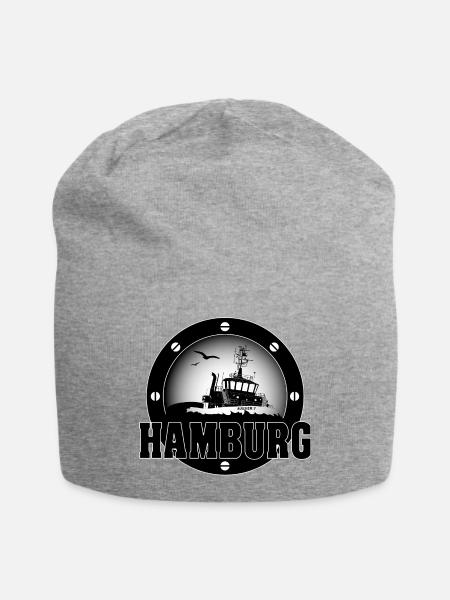 Schlepper im Hamburger Hafen - Jersey-Beanie - Grau meliert