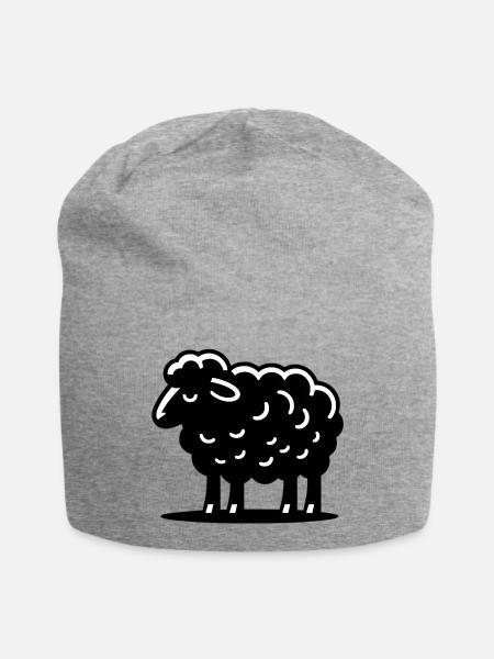 Schwarzes Schaf - Jersey-Beanie - Grau meliert