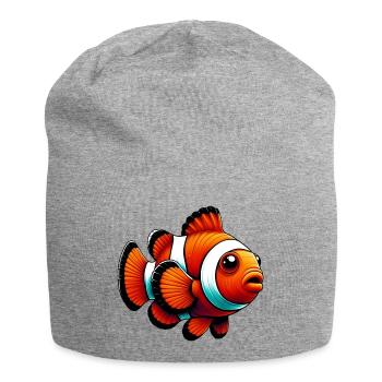 Poisson-clown - Bonnet en jersey - gris chiné - Devant