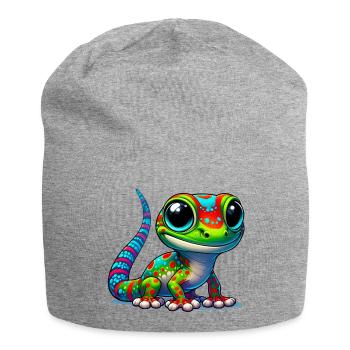 Gecko - Jersey-Beanie - Grau meliert - Vorne