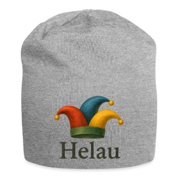 Helau Karneval Jester Hut - Jersey-Beanie - Grau meliert - Vorne