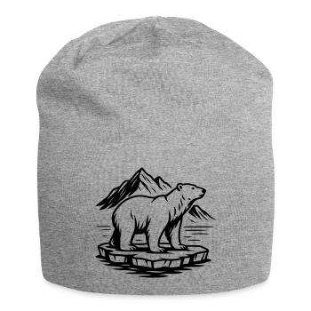 polar bear - Jersey Beanie - heather grey - Front