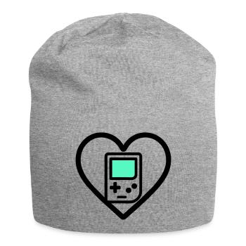 Retro Heart – Retro-Handheld-Konsole - Jersey-Beanie - Grau meliert - Vorne