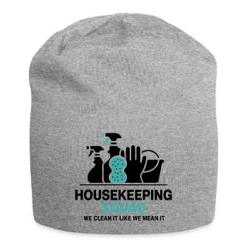 Funny Cleaning Design - Jersey Beanie - heather grey - Front