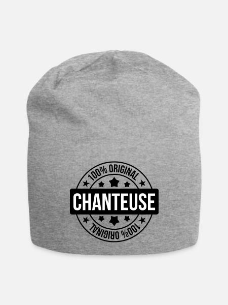 Singer - Singing - Song - Jersey Beanie - heather grey