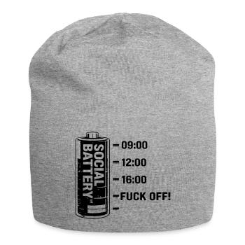 Social battery - Jersey Beanie - heather grey - Front