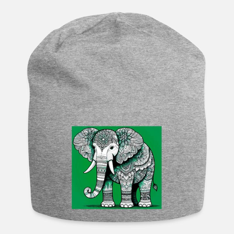 éléphant - Bonnet en jersey - gris chiné