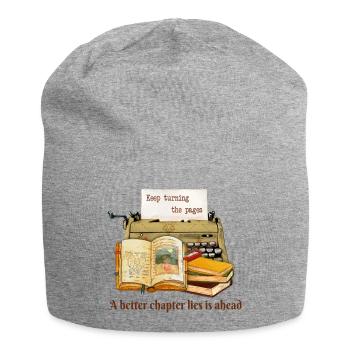 Keep Turning The Pages  - Jersey Beanie - heather grey - Front