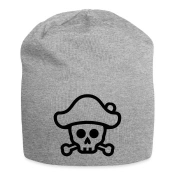tête de mort - Bonnet en jersey - gris chiné - Devant