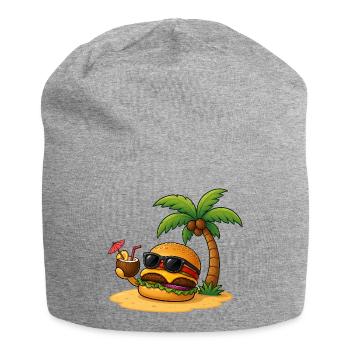 Manger des burgers Paradis de la restauration rapide en été - Bonnet en jersey - gris chiné - Devant