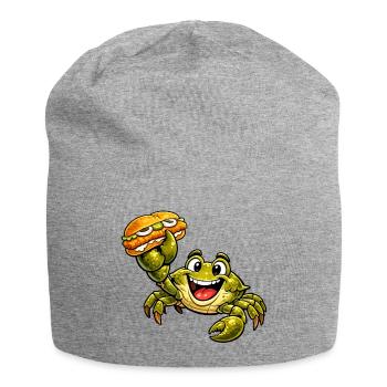 Krebs hat ein Fischbrötchen - Jersey-Beanie - Grau meliert - Vorne