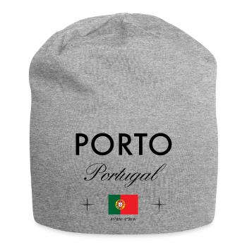 Porto Portugal Koordinaten Reise Souvenir - Jersey-Beanie - Grau meliert - Vorne