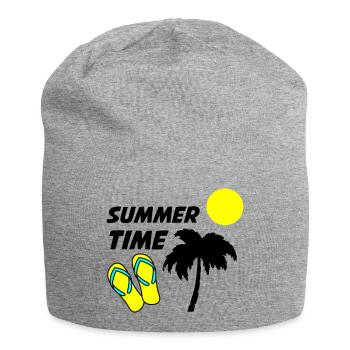 Beach flip-flops in the sunlight - Jersey Beanie - heather grey - Front
