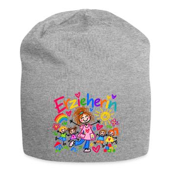 Erzieherin Kindergarten Beruf Geschenk Doodle - Jersey-Beanie - Grau meliert - Vorne
