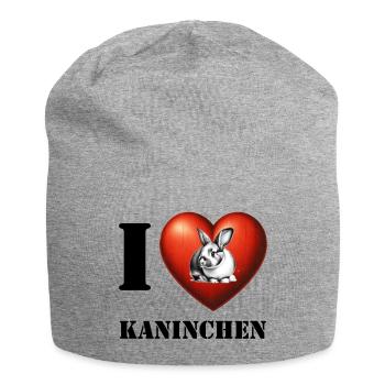 I Love Kaninchen - Jersey-Beanie - Grau meliert - Vorne