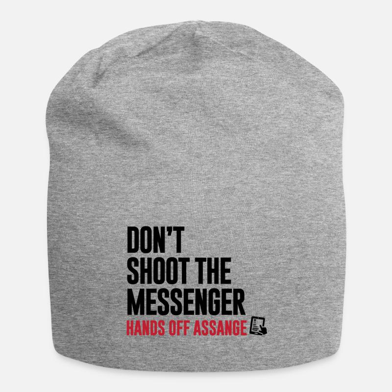 Hands Off Assange - Ne tirez pas sur le Messenger - Bonnet en jersey - gris chiné