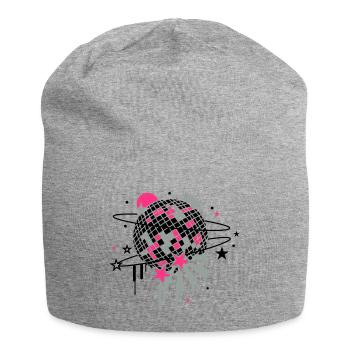 Disco Kugel - Jersey-Beanie - Grau meliert - Vorne