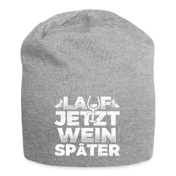 Laufen Läufer Lauf Shirt Lauf Jetzt Wein Später - Jersey-Beanie - Grau meliert - Vorne