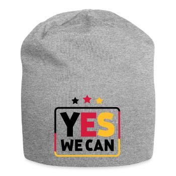 Yes we can Noir Rouge Or Allemagne fans de football - Bonnet en jersey - gris chiné - Devant