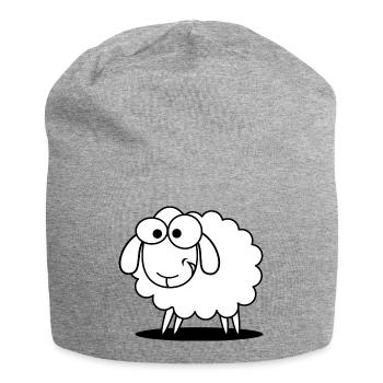 Witziges Schaf - Jersey-Beanie - Grau meliert - Vorne
