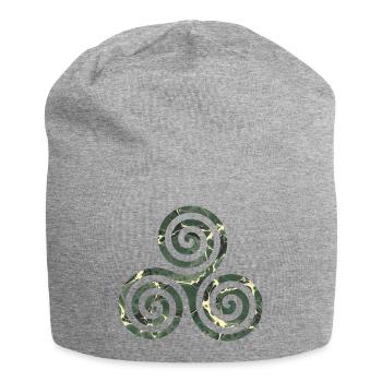 keltisches symbol triskele e 226 - Jersey-Beanie - Grau meliert - Vorne