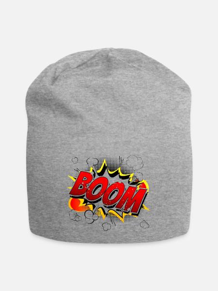 Boom Comic Grafik - Jersey-Beanie - Grau meliert