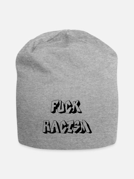 Fuck Racism - Jersey-Beanie - Grau meliert